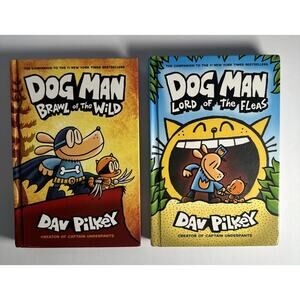 Lot Of 2 Used Dog Man Books Dog Man Brawl Of The Wild And Lord Of The Fleas